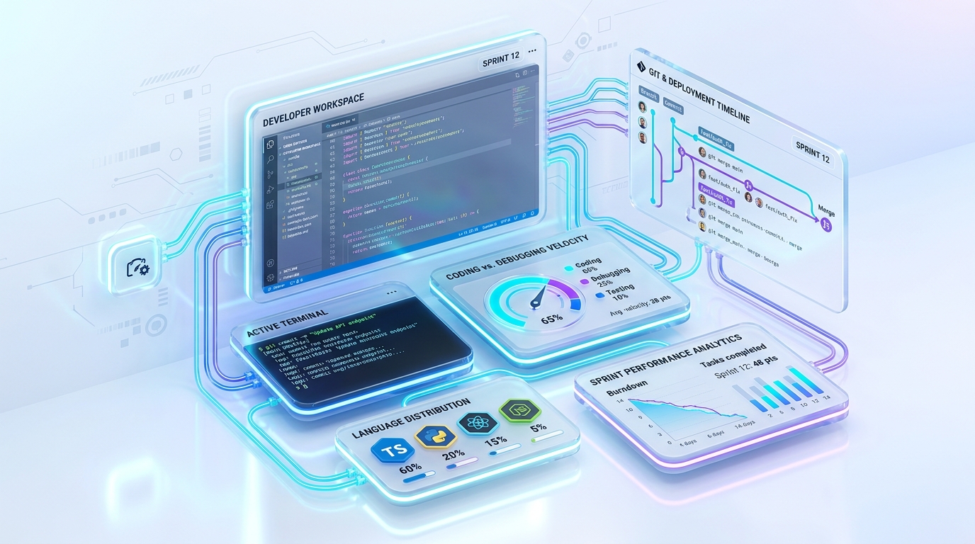Developer Activity & IDE Telemetry 3D Workflow