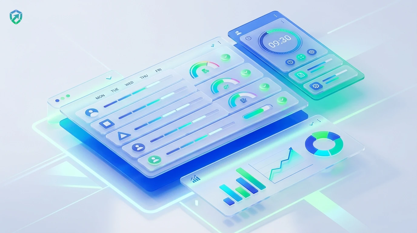 Tracknesty 3D Employee Timesheet and Operations Command Dashboard